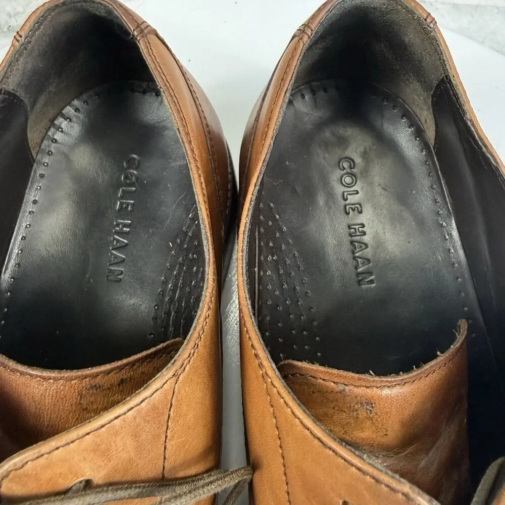Cole Haan Hawthorne Men's Size 12 Brown Leather Cap Toe Oxford Dress Shoes